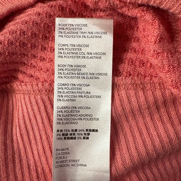 We the Free People Small Thermal Oversized Top Long Dolman Sleeve V-Neck Stretch - Picture 10 of 10